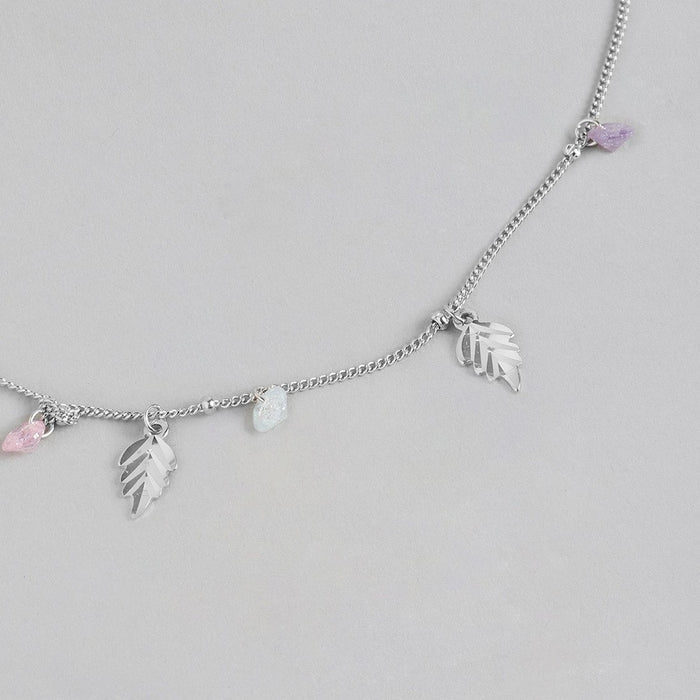 Leaf & Drops 925 Sterling Silver Anklet