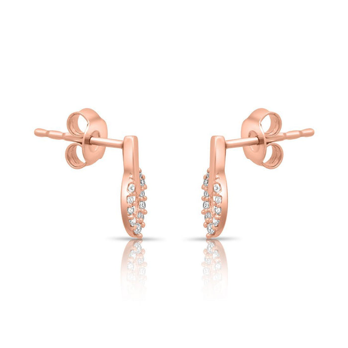 Leaf Rose Gold Plated 925 Sterling Silver Earrings