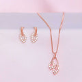 Leaf Whisper Rose Gold Plated 925 Sterling Silver Jewelry Set