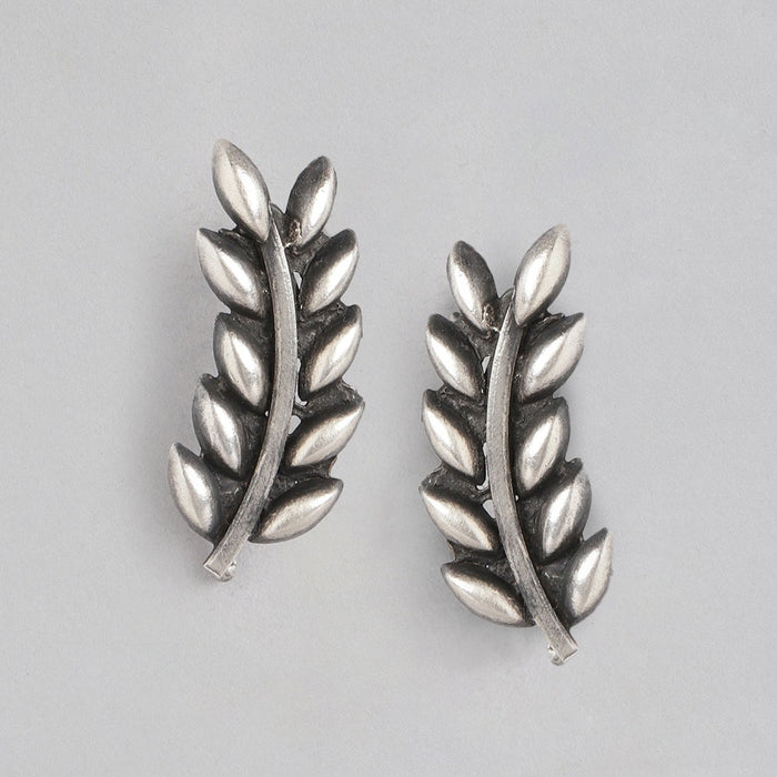 Leaflet Oxidised 925 Sterling Silver Earcuffs