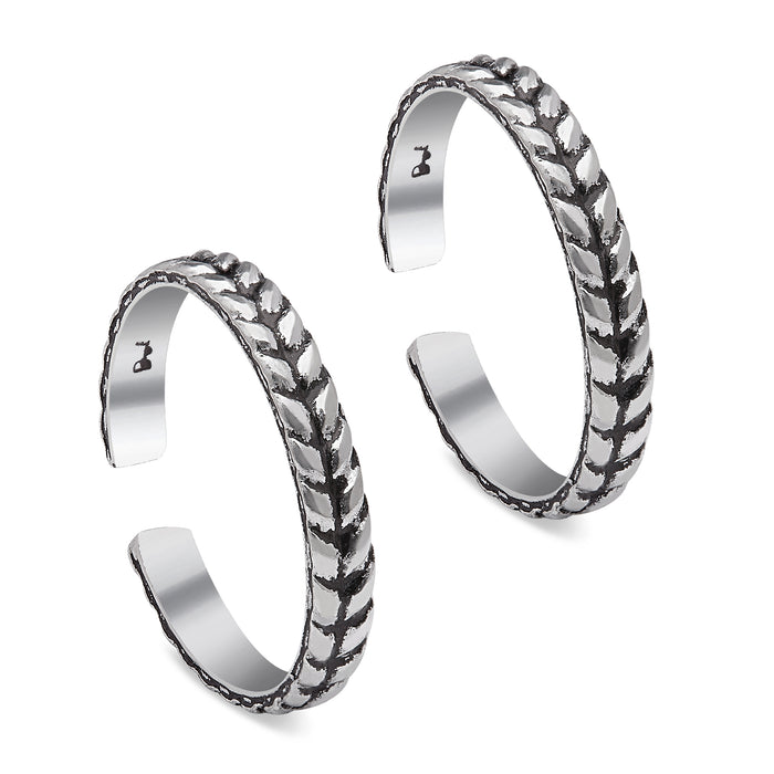 Leafy Elegance 925 Sterling Silver Toe Rings