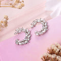 Leafy Luminance Rhodium Plated CZ 925 Sterling Silver Earrings