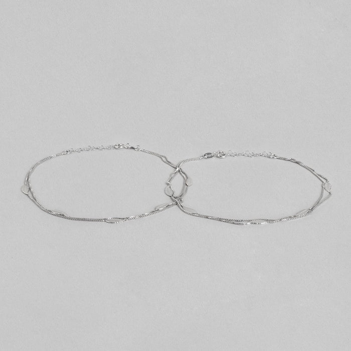 Leafy Multistring Chained 925 Sterling Silver Anklet