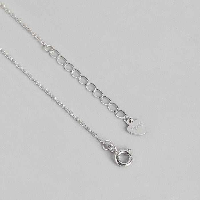 Leafy Radiance CZ Rhodium-Plated 925 Sterling Silver Necklace