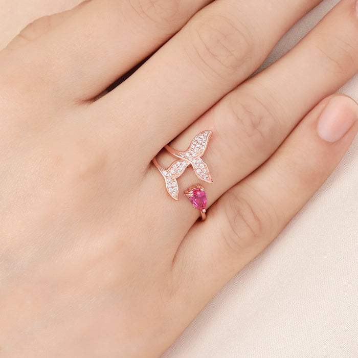 Leafy Rose Gold Plated 925 Sterling Silver Ring