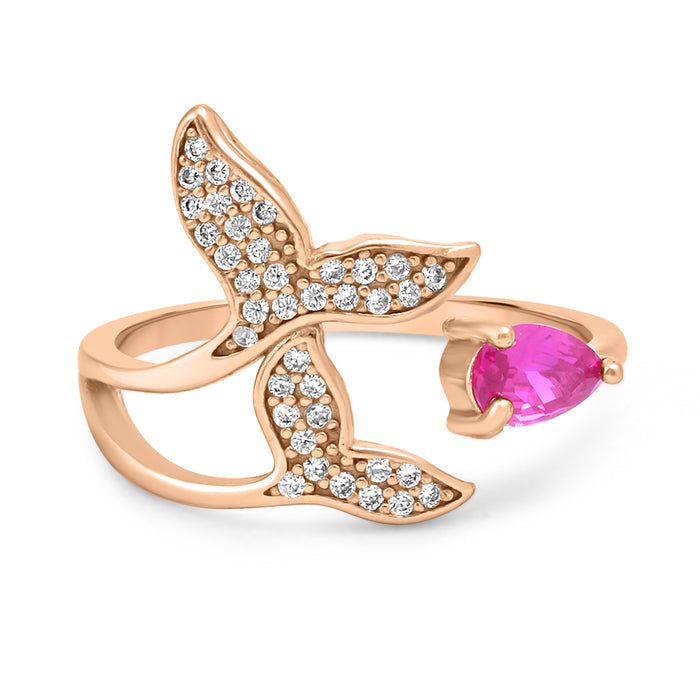 Leafy Rose Gold Plated 925 Sterling Silver Ring