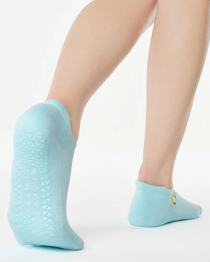 Lemons Full Foot Grip Socks Sky