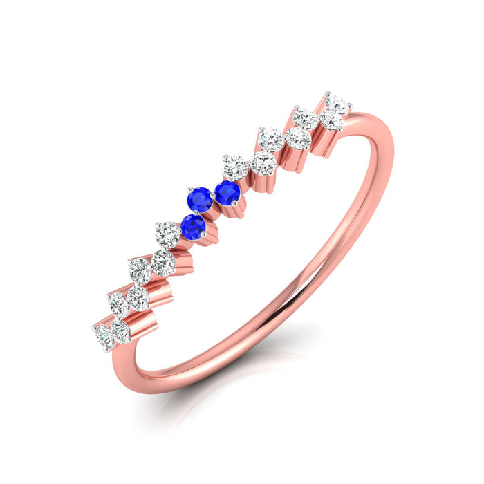 Lily Gold Band Ring with Lab-Grown Diamonds