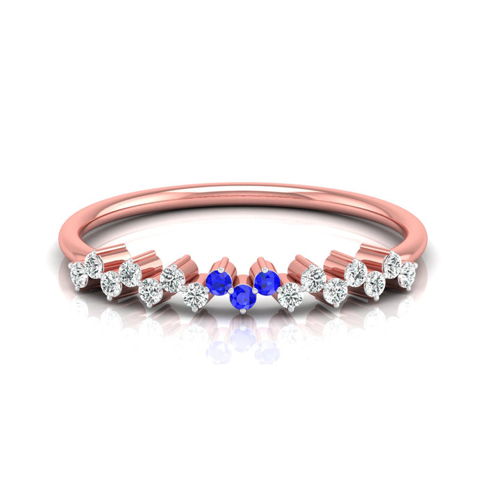 Lily Gold Band Ring with Lab-Grown Diamonds