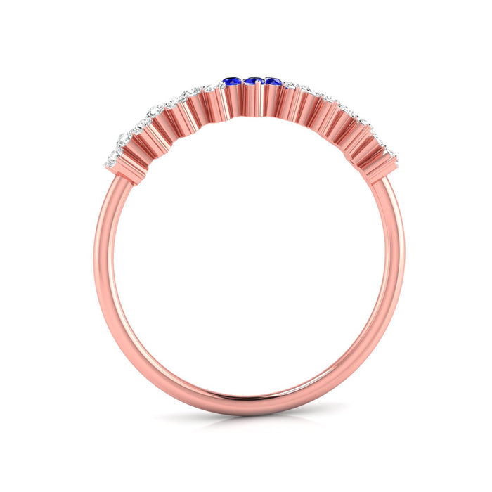 Lily Gold Band Ring with Lab-Grown Diamonds