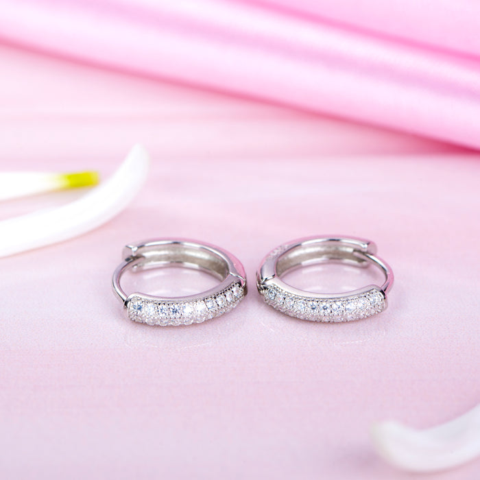 Limitless Charm Cubic Zirconia Rhodium Plated 925 Sterling Silver Earrings