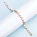 Linear Fusion Dual Plated 925 Sterling Silver Men's Bracelet