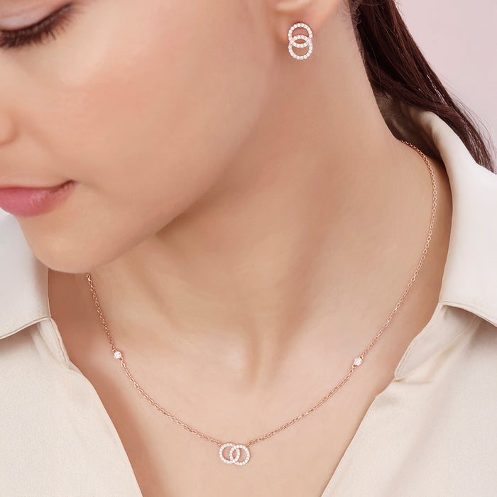 Linked Destiny Rose Gold Plated 925 Sterling Silver Jewellery Set