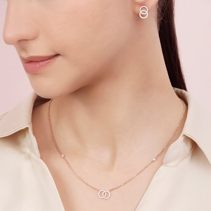 Linked Destiny Rose Gold Plated 925 Sterling Silver Jewellery Set