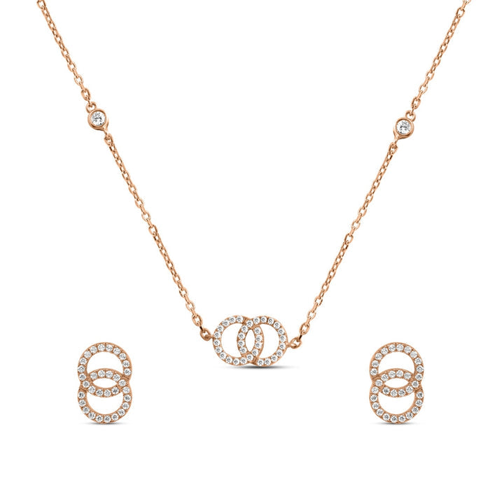 Linked Destiny Rose Gold Plated 925 Sterling Silver Jewellery Set