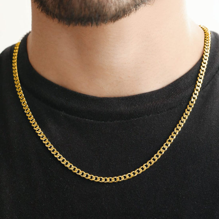Linked Gold Plated 925 Sterling Silver Curb Chain for Him