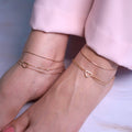 Linked Hearts Harmony Rose Gold-Plated 925 Sterling Silver Combo Anklet