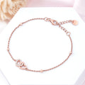 Linked Hearts Rose Gold Plated 925 Sterling Silver Bracelet