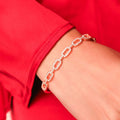 Linked Splendor Cubic Zirconia Rose Gold-Plated 925 Sterling Silver Kada Bracelet