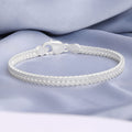 Linked Weave Silver Plated 925 Sterling Silver Men's Bracelet
