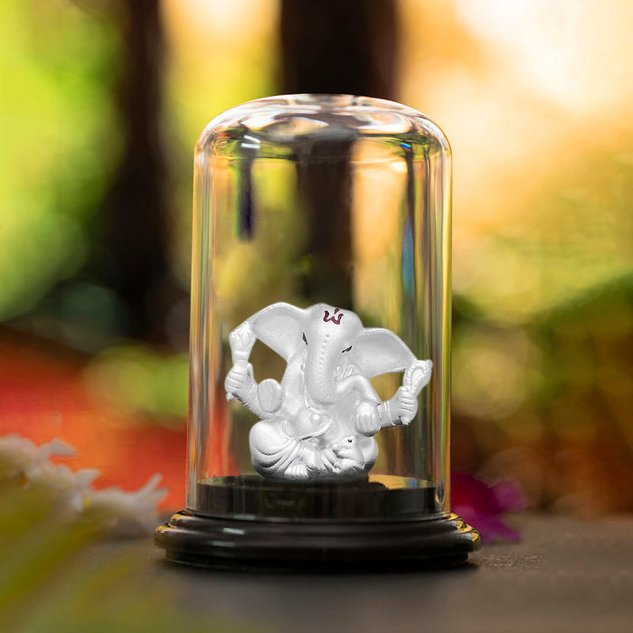 Little Ganesha Blessings Rhodium-Plated 999 Silver Idol