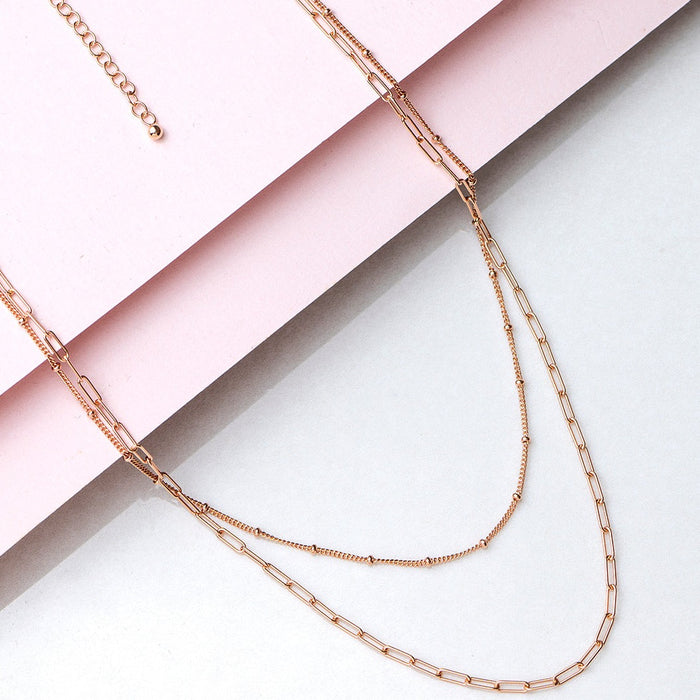 Live It Up 925 Sterling Silver Necklace In Rose Gold