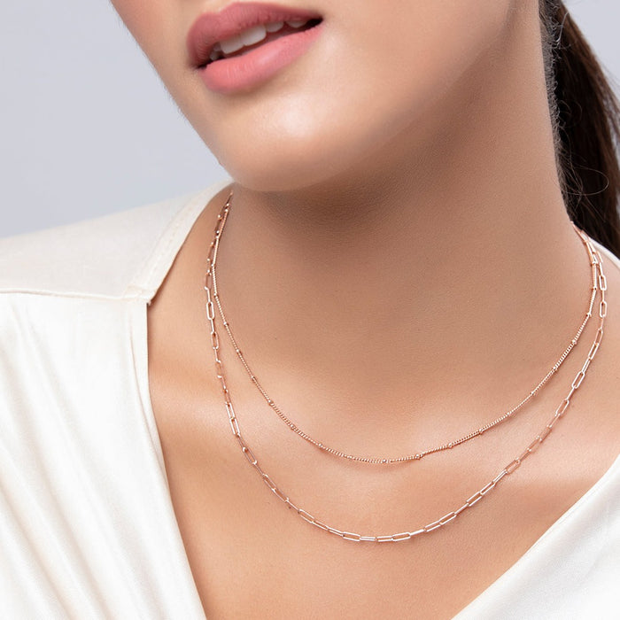 Live It Up 925 Sterling Silver Necklace In Rose Gold