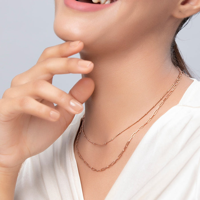 Live It Up 925 Sterling Silver Necklace In Rose Gold