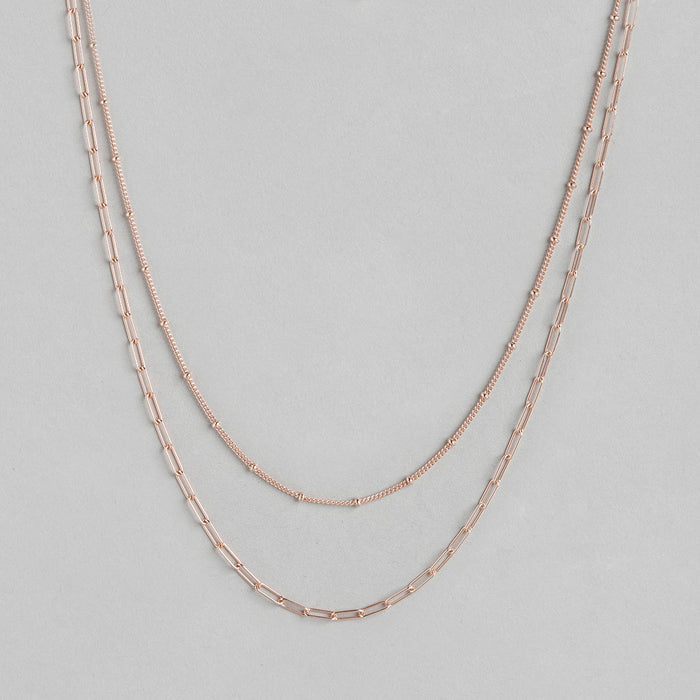 Live It Up 925 Sterling Silver Necklace In Rose Gold