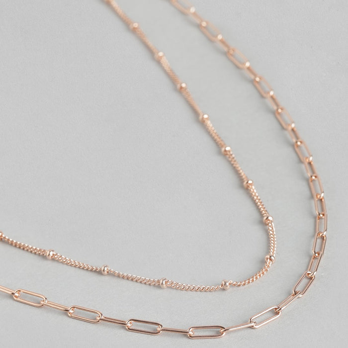 Live It Up 925 Sterling Silver Necklace In Rose Gold