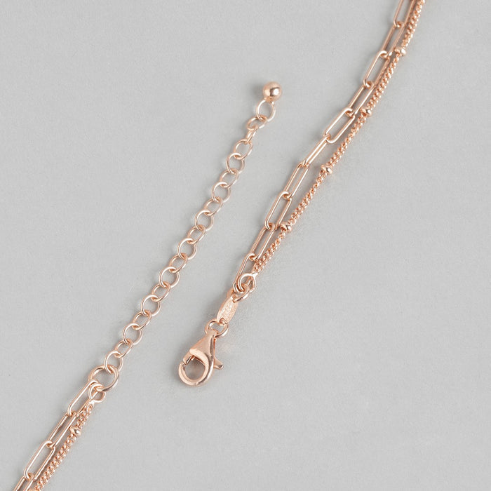 Live It Up 925 Sterling Silver Necklace In Rose Gold