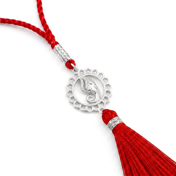 Lord Ganesha Silver Bhaiya and Bhabhi 925 Silver Rakhi Couple Set