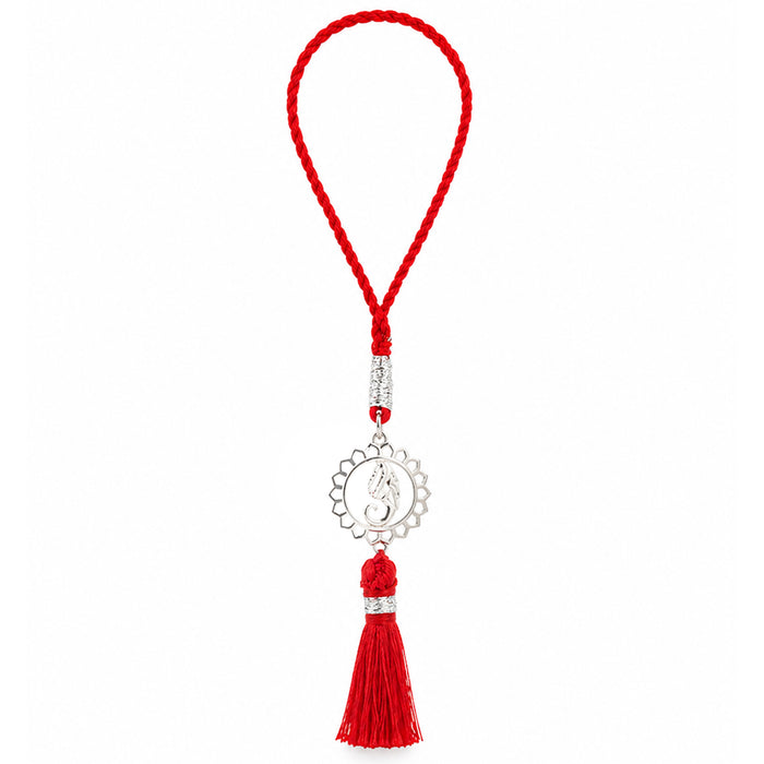 Lord Ganesha Silver Lumba Rakhi for Bhabhi (Zavya Signature)