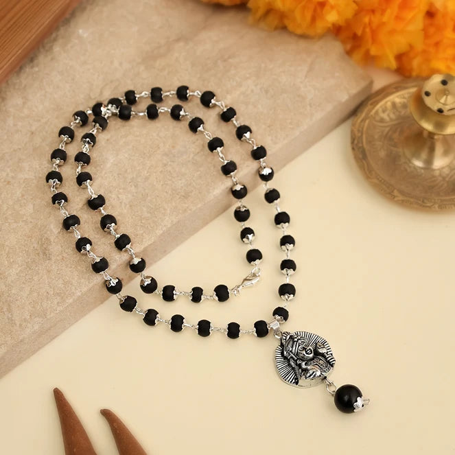 Lord Kartikeya Karungali Pendant in SIlver Finish