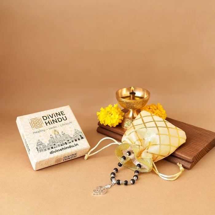 Lord Murugan Vel Pendant | Silver Cap Karungali Mala - view 2