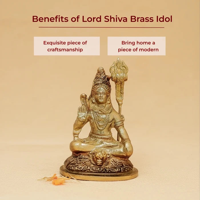 Lord Shiva Brass Idol - view 3