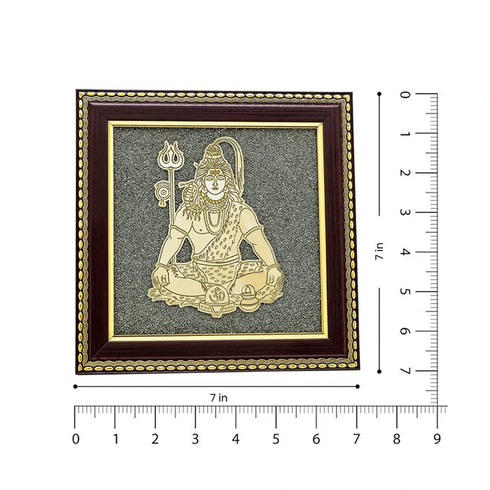 Lord Shiva Meditation Raw Pyrite Frame for Inner Peace - view 2