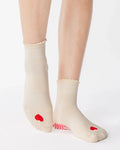 Love Ankle Grip Sock Ivory