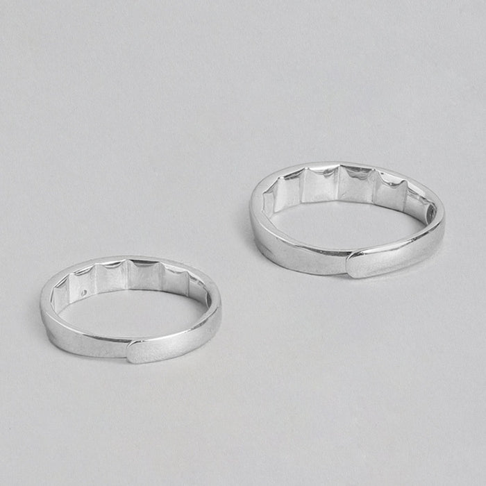 Love Forever 925 Sterling Silver Couple Ring (Adjustable)