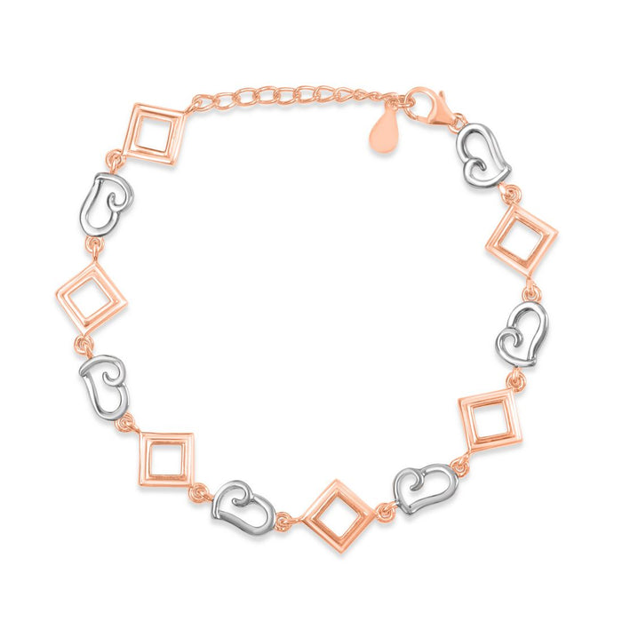 Love Geometry Dual Plated 925 Sterling Silver Bracelet