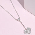 Love Heart CZ 925 Sterling Silver Drop Necklace