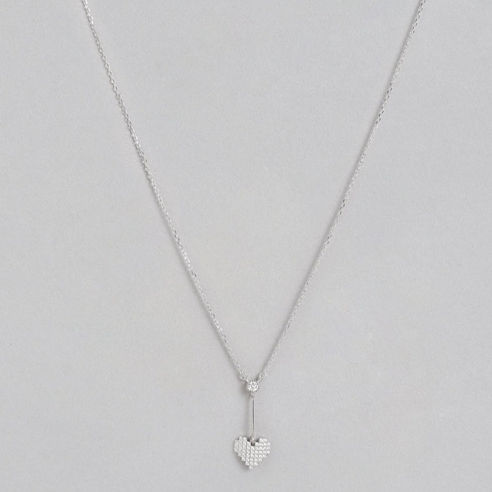 Love Heart CZ 925 Sterling Silver Drop Necklace