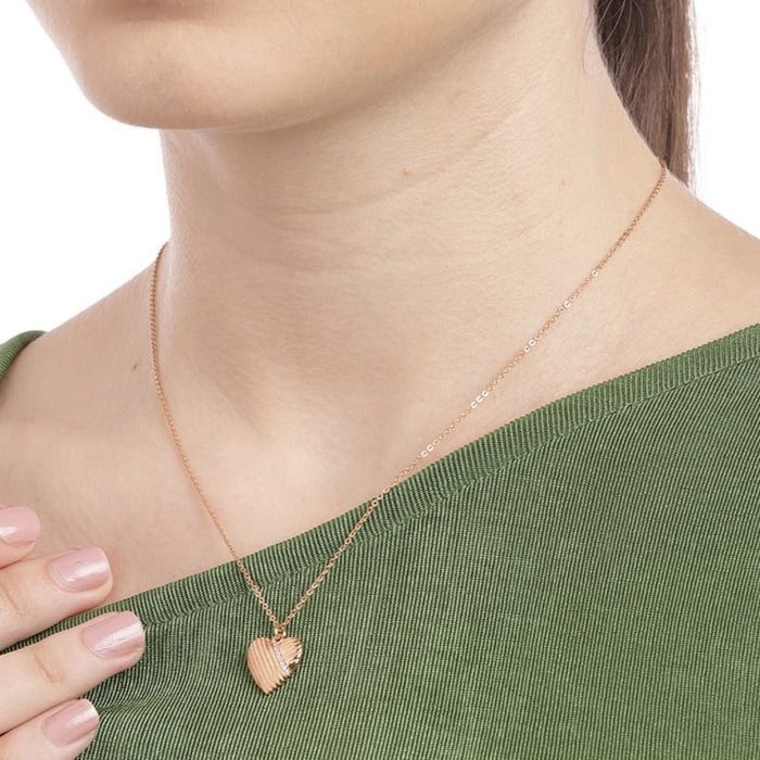 Love Heart Gold Plated  925 Sterling Silver Necklace