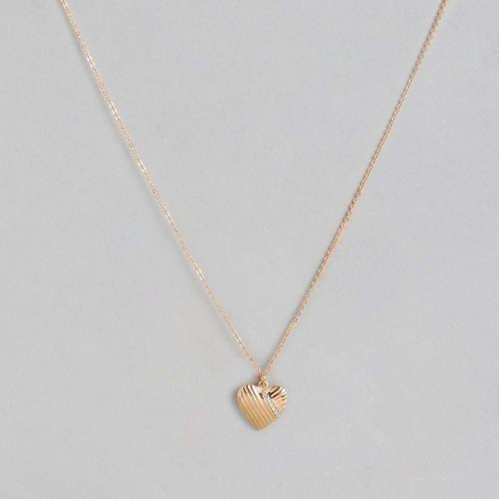 Love Heart Gold Plated  925 Sterling Silver Necklace