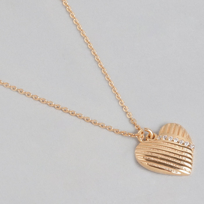 Love Heart Gold Plated  925 Sterling Silver Necklace