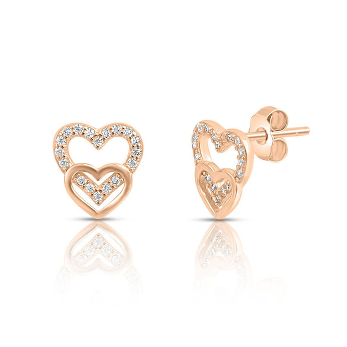 Love Squared Rose Gold Plated 925 Sterling Silver Earrings
