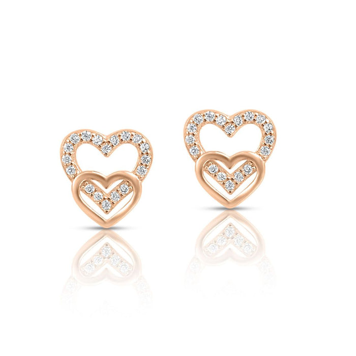 Love Squared Rose Gold Plated 925 Sterling Silver Earrings