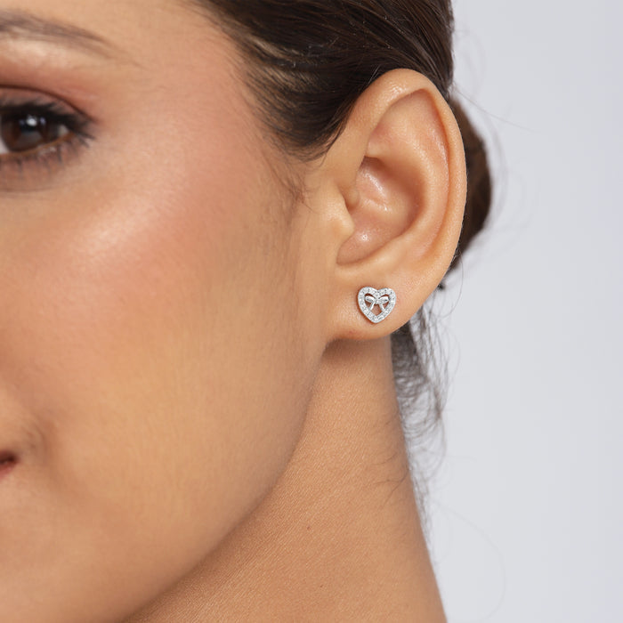 Love Struck Rhodium Plated 925 Sterling Silver Earrings