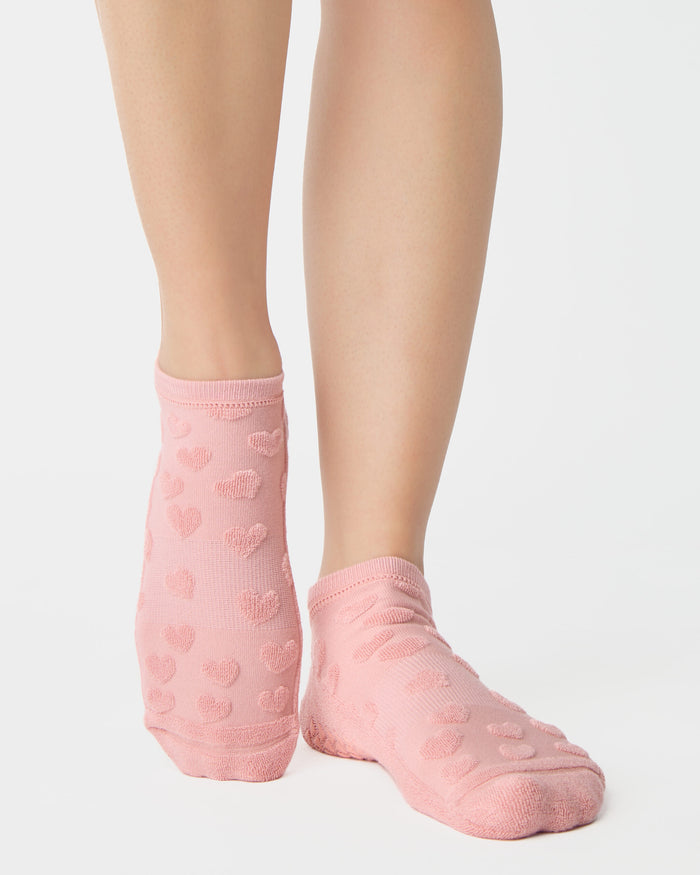 Love Terry Full Foot Grip Sock Coral