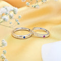 Love's Embrace 925 Sterling Silver Couple Ring with Love Pattern (Adjustable)
